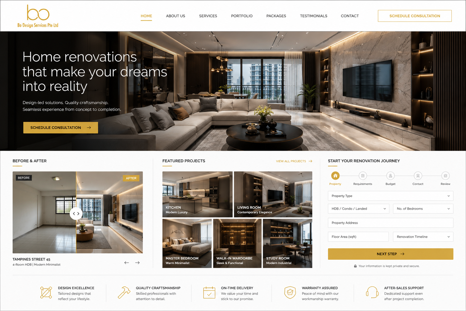 BO Design Landing Page Mockup