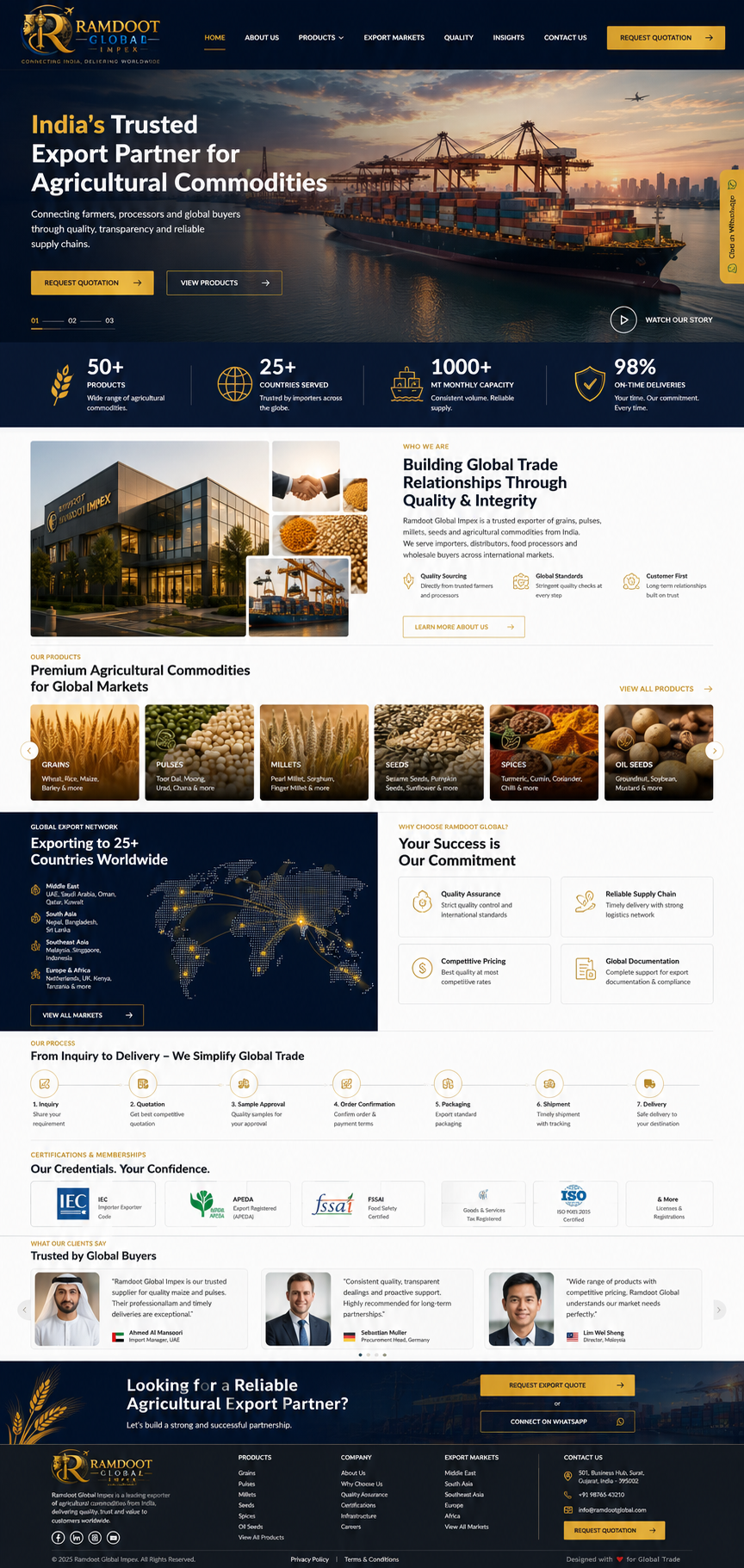 Ramdoot Global Landing Page Mockup